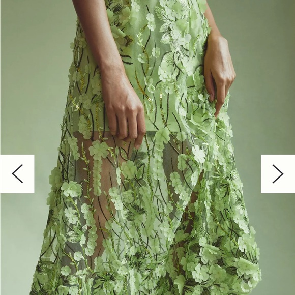 Helsi Green Maxi Floral Dress Size Small - Picture 3 of 8